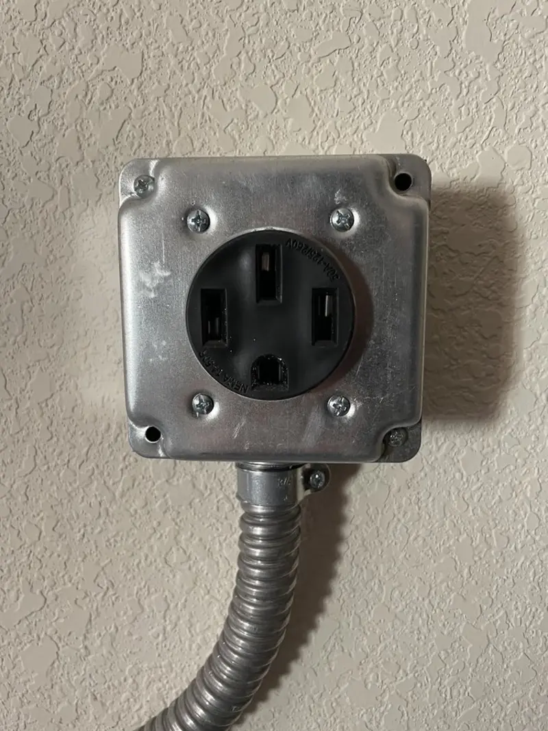 NEMA 14-50 outlet installed for Smart Home Electrical in Keyes